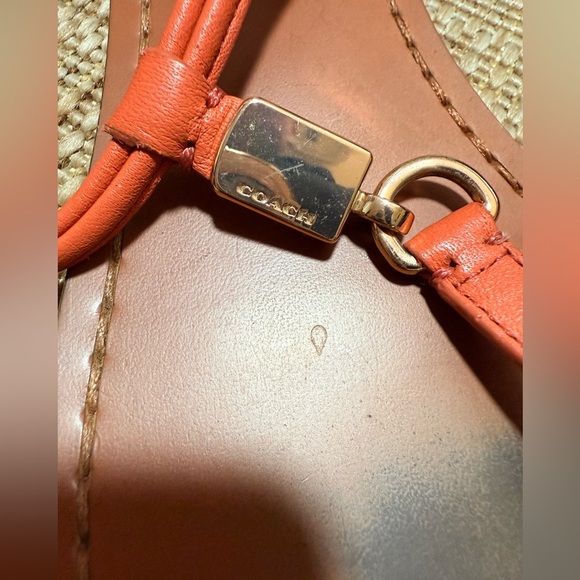 COACH Charleen t-strap sandal flip flop sz 9.5
Orange leather with gold accent - Picture 7 of 8